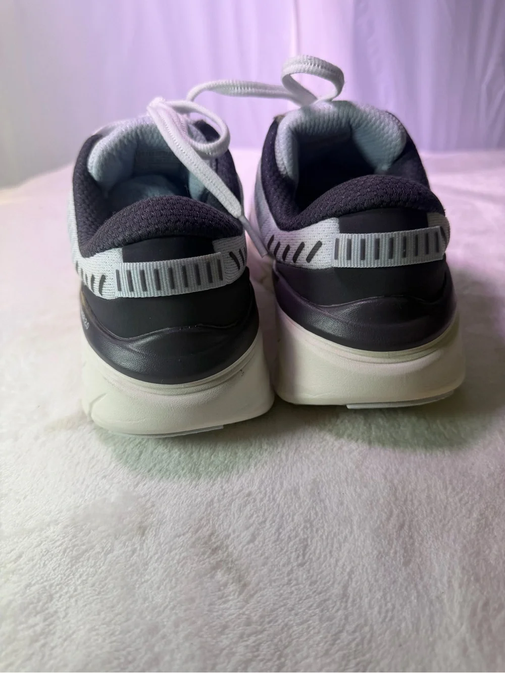 Skechers D'lux Walker 2.0 Women's White with Light Blue and Black Accents